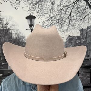 Rock’em Hat Western Unisex 6XBelly Real Felt Wool Cowboy Beige Grey Leather Band